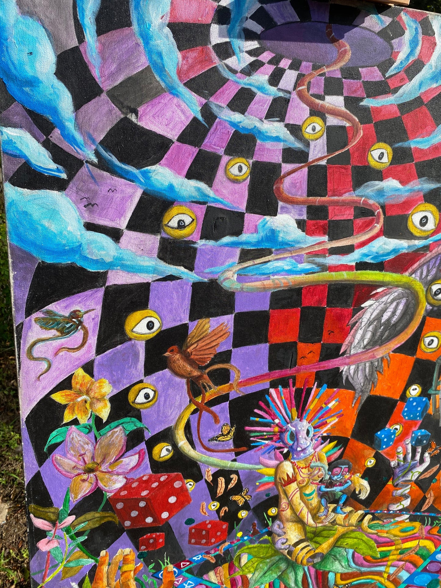 “Baby Huey Enters the game” 36 x 48 Acrylic On canvas