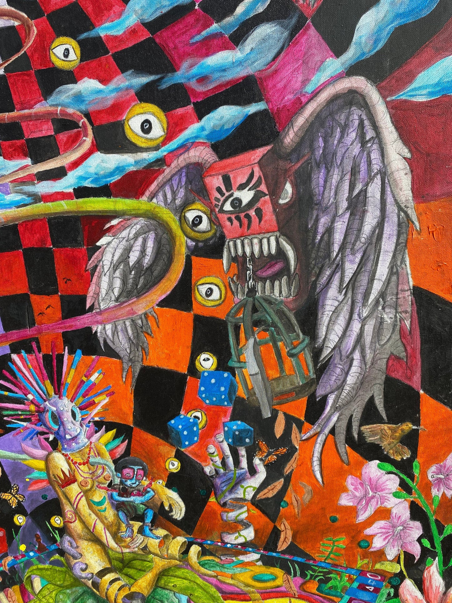 “Baby Huey Enters the game” 36 x 48 Acrylic On canvas