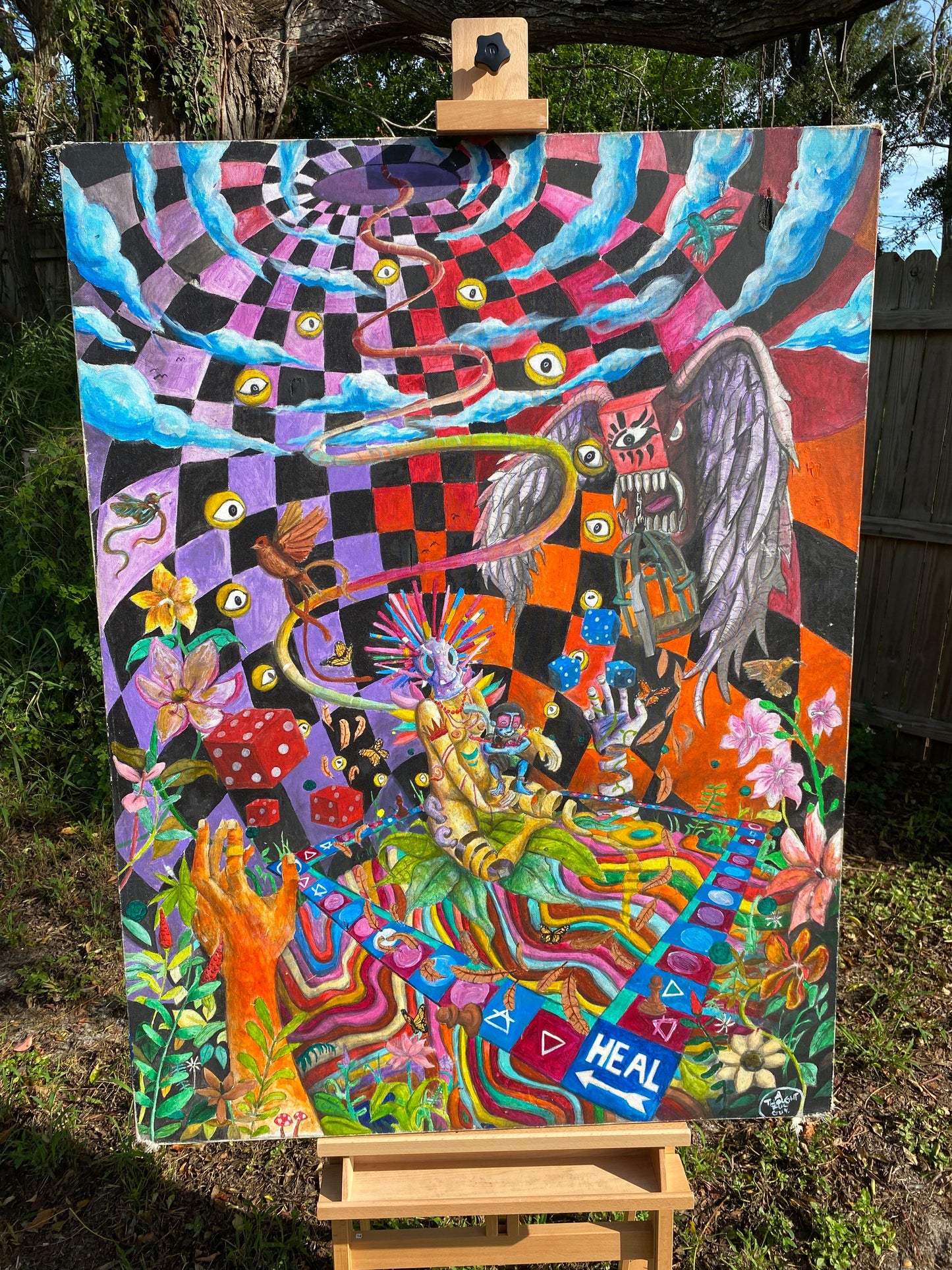 “Baby Huey Enters the game” 36 x 48 Acrylic On canvas
