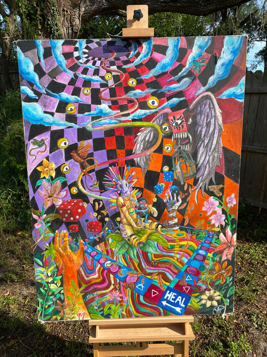 “Baby Huey Enters the game” 36 x 48 Acrylic On canvas