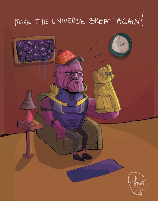 Make the Universe Great Again satirical pop art illustration